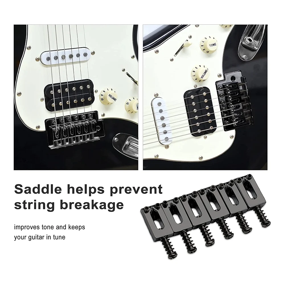 Sadel jembatan Tremolo gitar 10.5mm untuk Fender Stratocaster Strat Telecaster Tele Aksesori gitar elektrik, HITAM