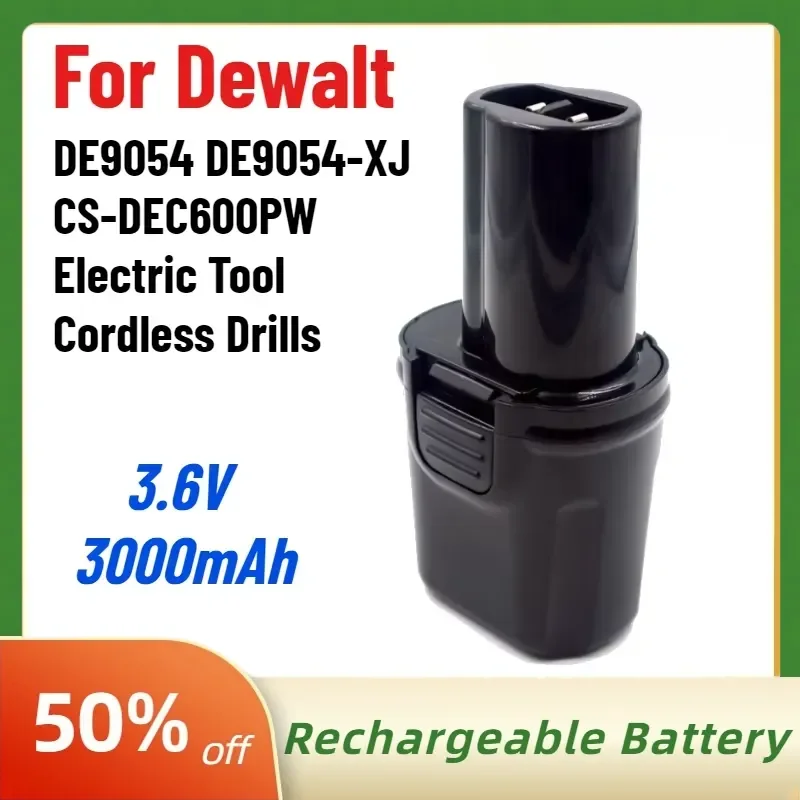 High-Performance 3000mAh 3.6V Ni-MH NI-CD Battery for Dewalt DE9054 DE9054-XJ CS-DEC600PW Electric Tool Cordless Drills