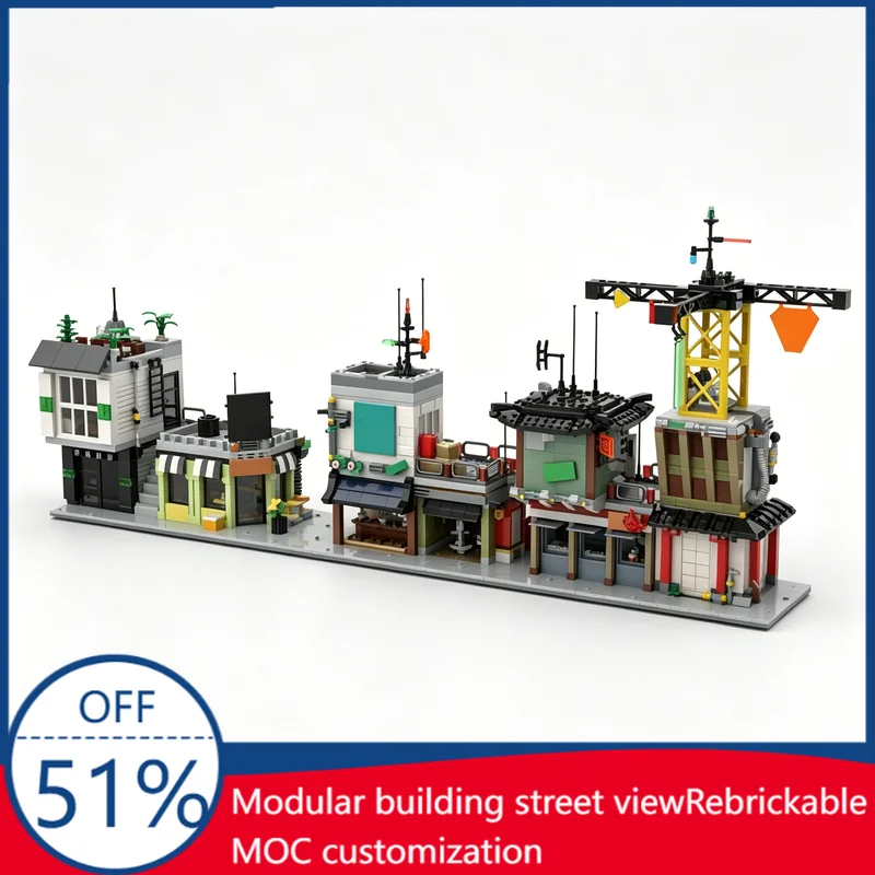 3409Pcs Bundle Modular Cyberpunk City Street Block Custom Building Blocks Sci-Fi Urban Street Scene Model Education Assembly Toy