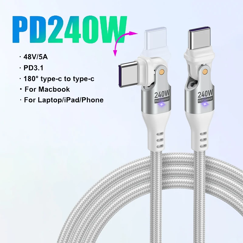 AUFU 240 W USB C auf USB Typ C Kabel für MacBook Pro Quick Charge 3.1 PD Schnellladekabel für Samsung Xiaomi POCO Ladekabel