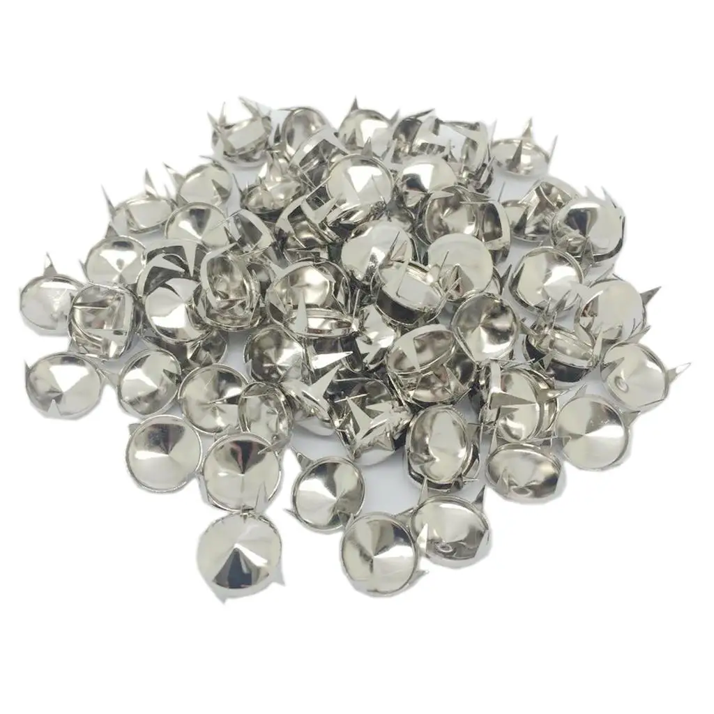 100 Pieces Silver Metal Cone Studs Rivet Spikes Spots Nailheads Leathercraft 12mm