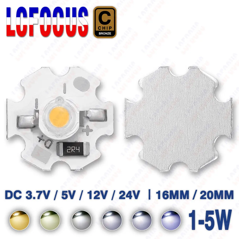 DC 3.7V 5V 12V 1W 3W 5W LED Chip Warm Natural Cool White 3000K 4000K 6000K 10000K Aluminum PCB 16MM 20MM Lamp Light Beads