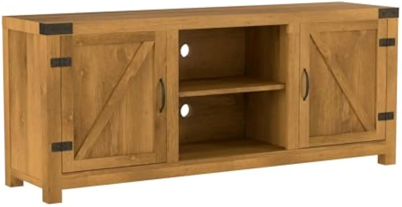 

Georgetown Modern Farmhouse Double Barn Door TV Stand for TVs up to 65 Inches, 58 Inch, Barnwood