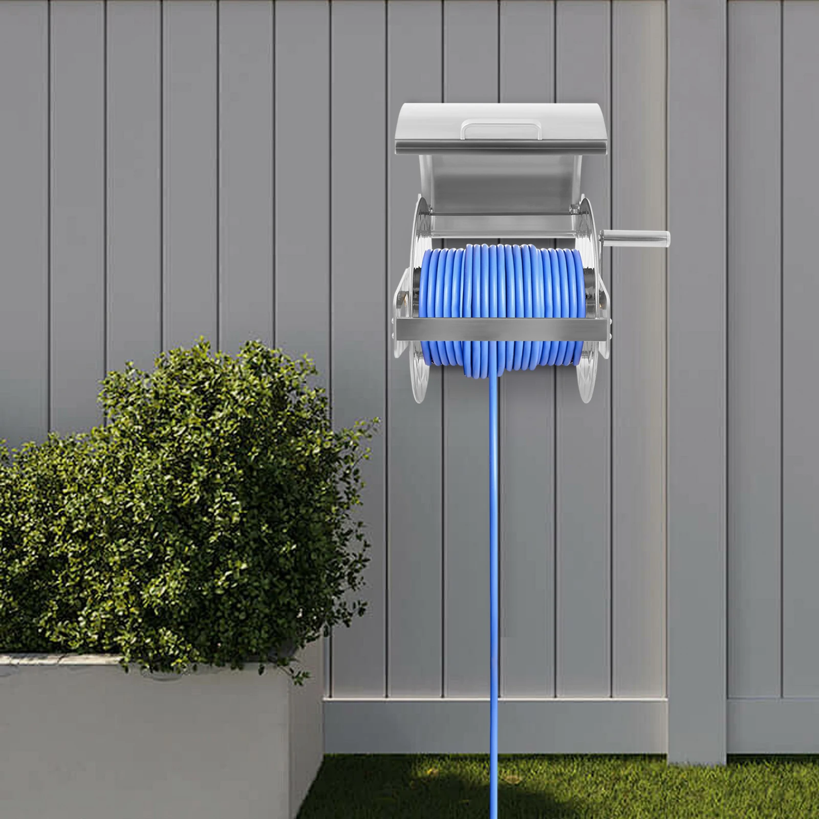 

Wall-mounted Hose Reel 50m/164.04ft Hose Storage Metal Hose Reel 11.02*14.17*11.81in