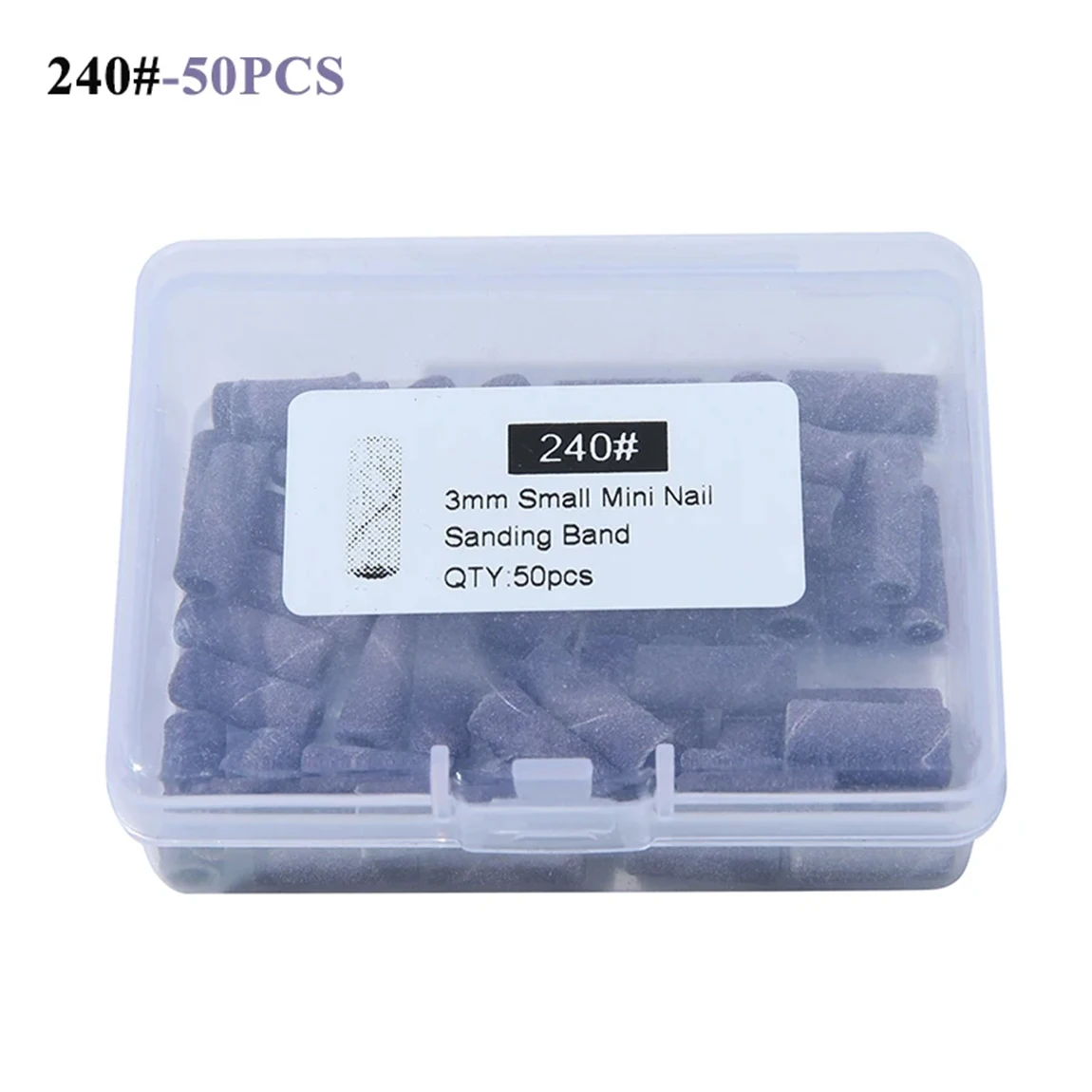 50Pcs/Pack 3mm Mini Purple Black Sanding Bands  for Professional Manicure Pedicure Nail Electric Drill Machine Grinding Sand Bit