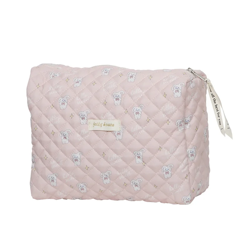 Yeyu/New Ins Cute Gentle Ins Large Capacity Portable Quilted Storage Bag Cosmetic Bag Liner Bag