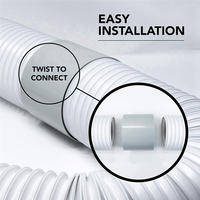 B59B-2X Portable Air Conditioner Exhaust Hose Coupler Window Adapter AC Unit Tube Connector Parts & Accessories 5.9Inch
