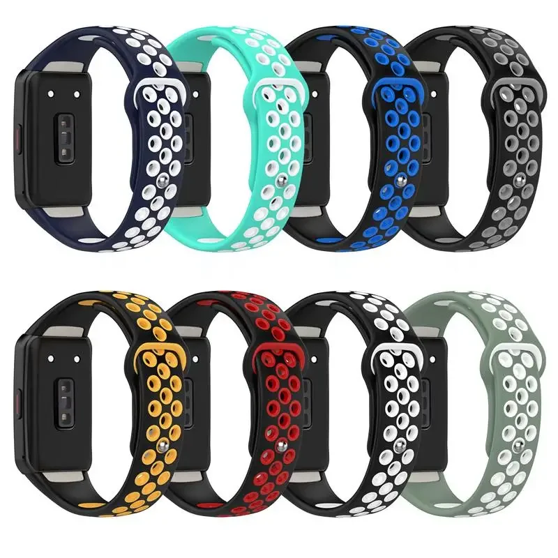 

Rubber Straps For Huawei Honor Band 6 Smart Wristband Double color Replacement Bracelet For Huawei Band 6 Pro Correa