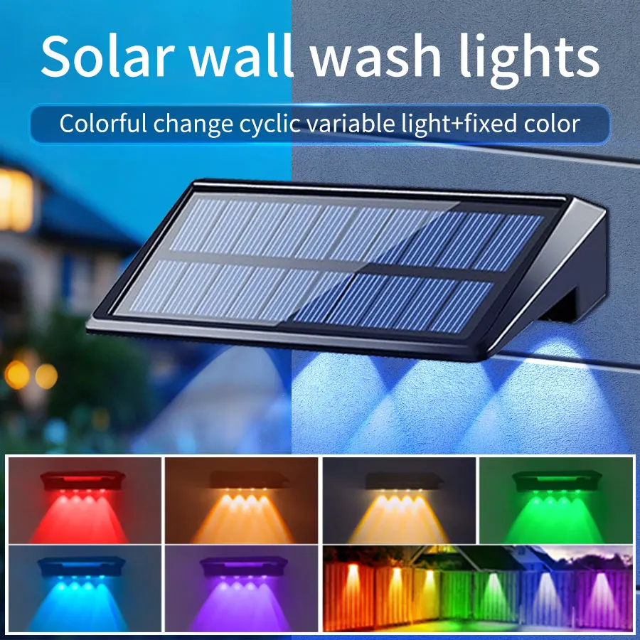 

2 Pcs Solar Wall Lights 4 LED Beads Solar Fence Lights Outdoor Waterproof Lights House Exterior Wall Lights For Home Entrance