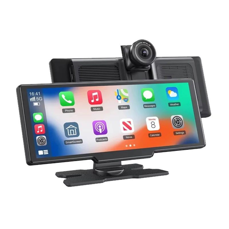 Srnubi 10,26" 4K Auto DVR Wireless CarPlay & Android Auto Dual Recording Nachtsicht WiFi GPS Navigation Video Recorder