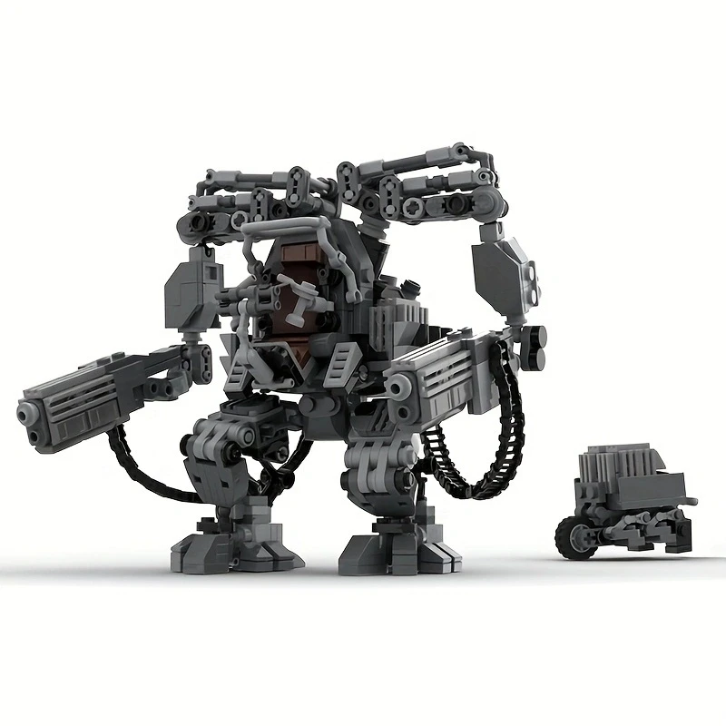 MOC Black Robot APU Classic Movie Building Blocks Assembly Model MOC-137552 Mecha Robot Weapon Brick Toy Holiday Gift