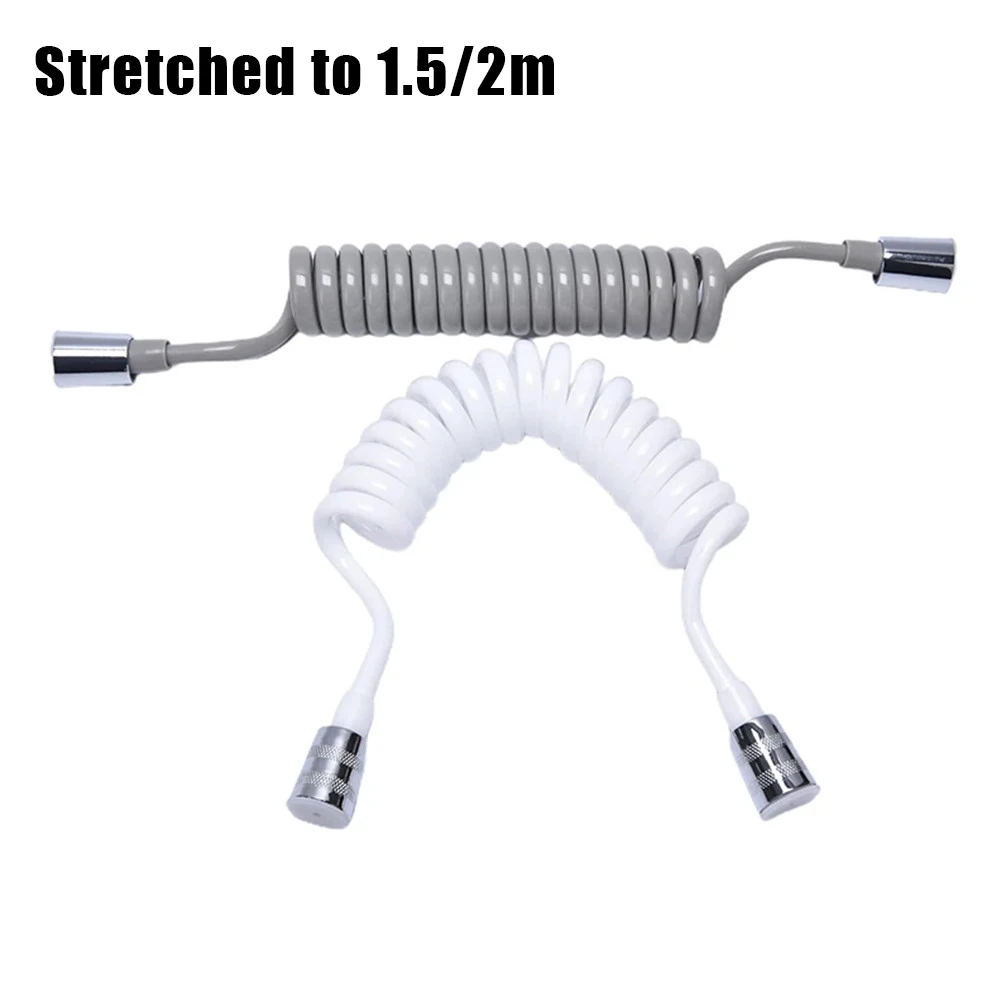 1.5M/2M Telephone Line Shower Hose Anti-wrap Spring Flexible Sprayer Connect Pipe Water Plumbing Toilet Bidet Bathroom Parts