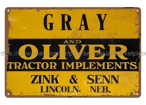 Gray And Oliver tractor implements metal tin sign mechanics garage ideas