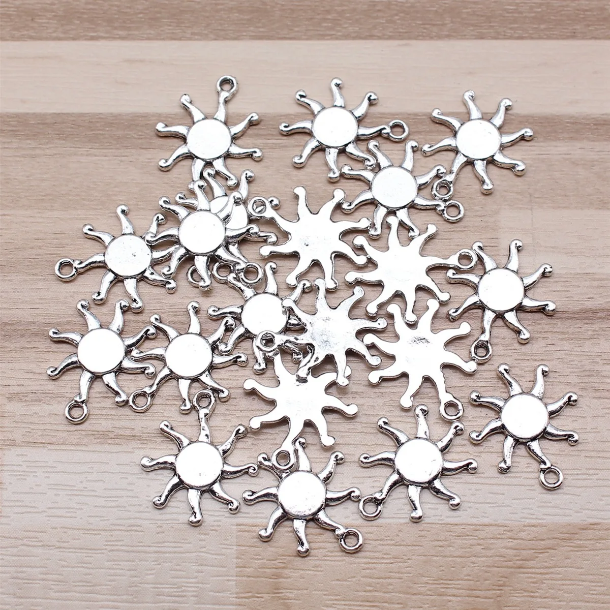 IFOCUS 20pcs/Lot Sun Charms For DIY Jewelry Making Zinc Alloy 17x19mm/0.67x0.75inch