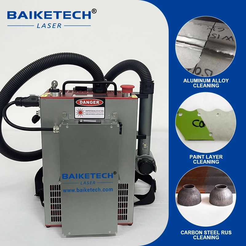 TH-FLC200SCBackpack Pulse Laser Cleaning Machine Handheld Mopa Laser Cleaner Paint Oil Rust Coating Removal