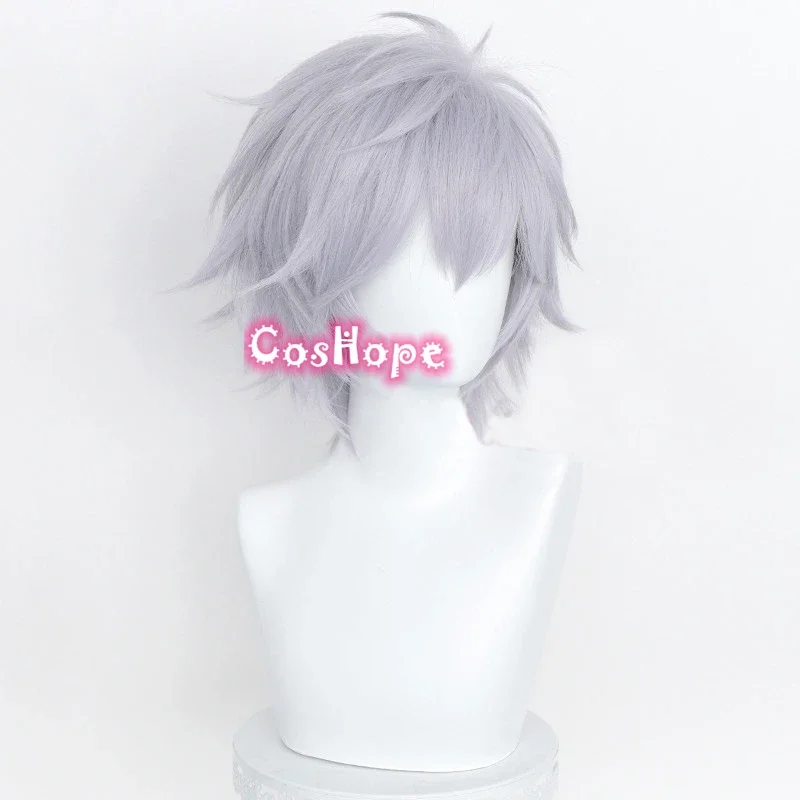 Kaworu Nagisa Cosplay Wig 37cm Purple Gray Wig Cosplay Anime Cosplay Wigs Heat Resistant Synthetic Wigs 