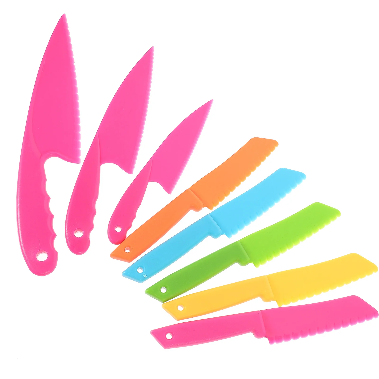 

8Pcs Plastic Fruit Cutter Cartoon Design Safe Handheld Toddlers Kitchen Vegetable Bread Cutter Small Cutting Tool