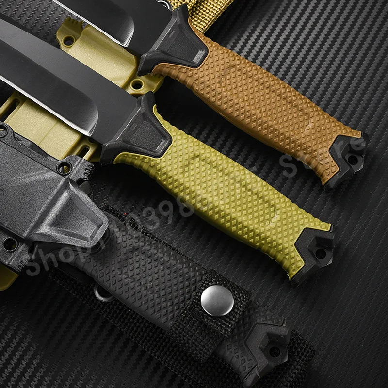 GB G1500 شفرة مستقيمة عالية الجودة 8Cr13Mov شفرة مقبض بلاستيكي متين للغاية وحاد للتخييم في الهواء الطلق سكين محمول #3