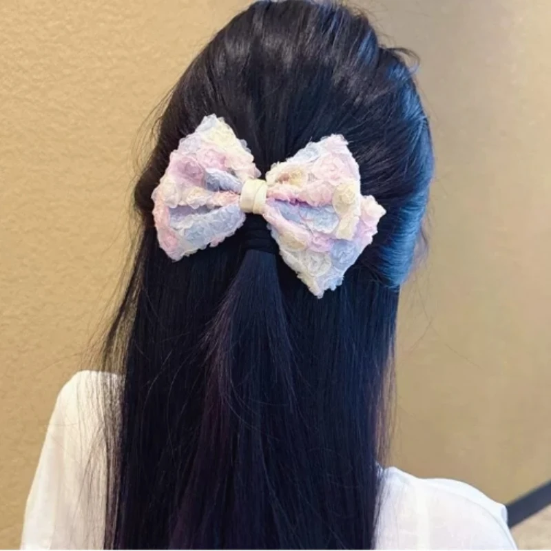 

Korean Hair Accessories Double Layer Fabric Bow Flower Hair Clip - Sweet Princess for Girls' Party Hairstyles