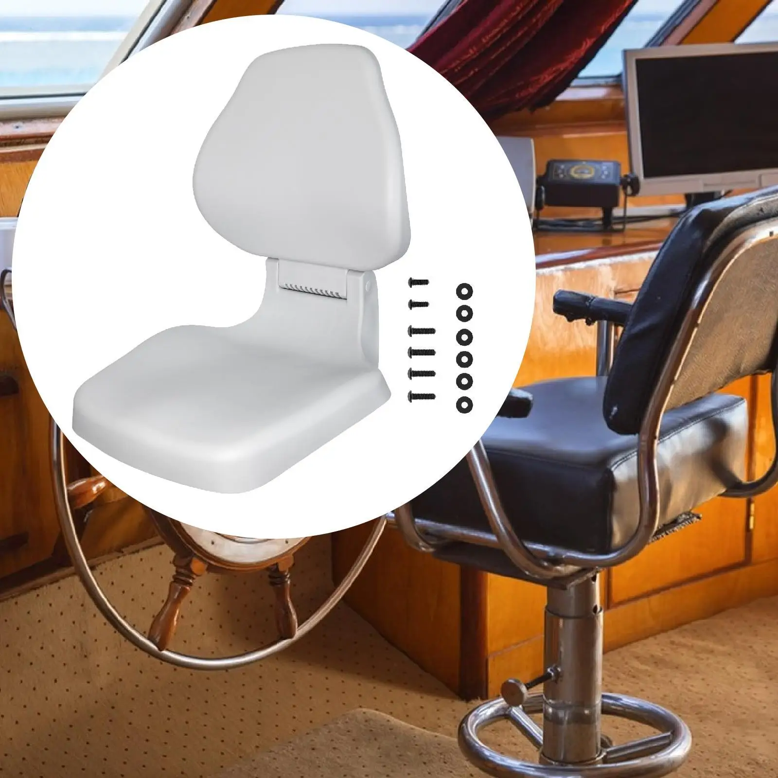 Boat Captain Chair Easy Installation Chair Seat High Back Folding Boat Seat for Sailing Speedboat Kayaking Boating Outdoor