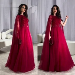 Personalizzato squisito ritratto A-line pavimento lunghezza abiti da ballo paillettes rete/tulle abito per occasioni formali 	 abiti para mujer eleganza