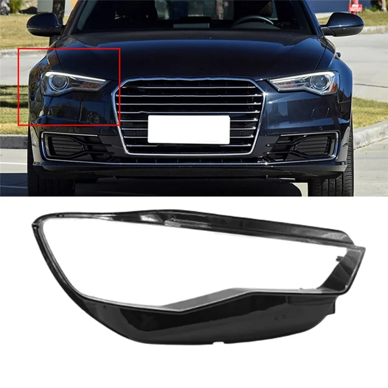 

Car Front Headlight Cover Lampshades Lamp Shell Headlights Lens Cover For A6 C7 2016-2018