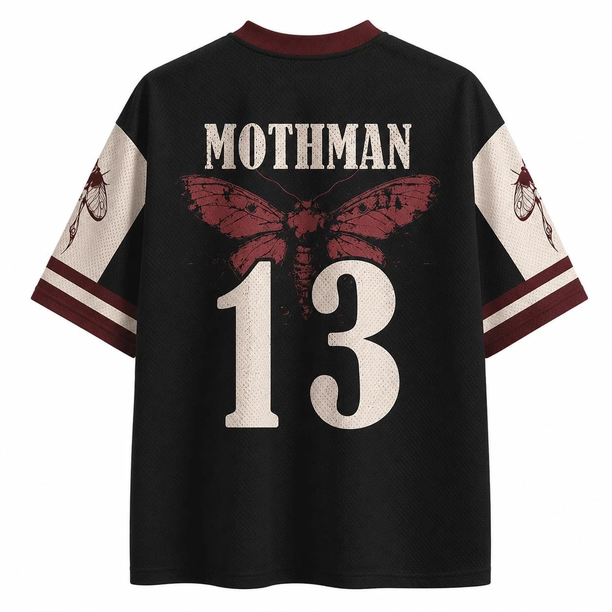 2026 Summer Fashion New Gothic Dark Terror Moth 3D Printed Loose Street Punk Outdoor Breathable Leisure V-neck T-shirt Large