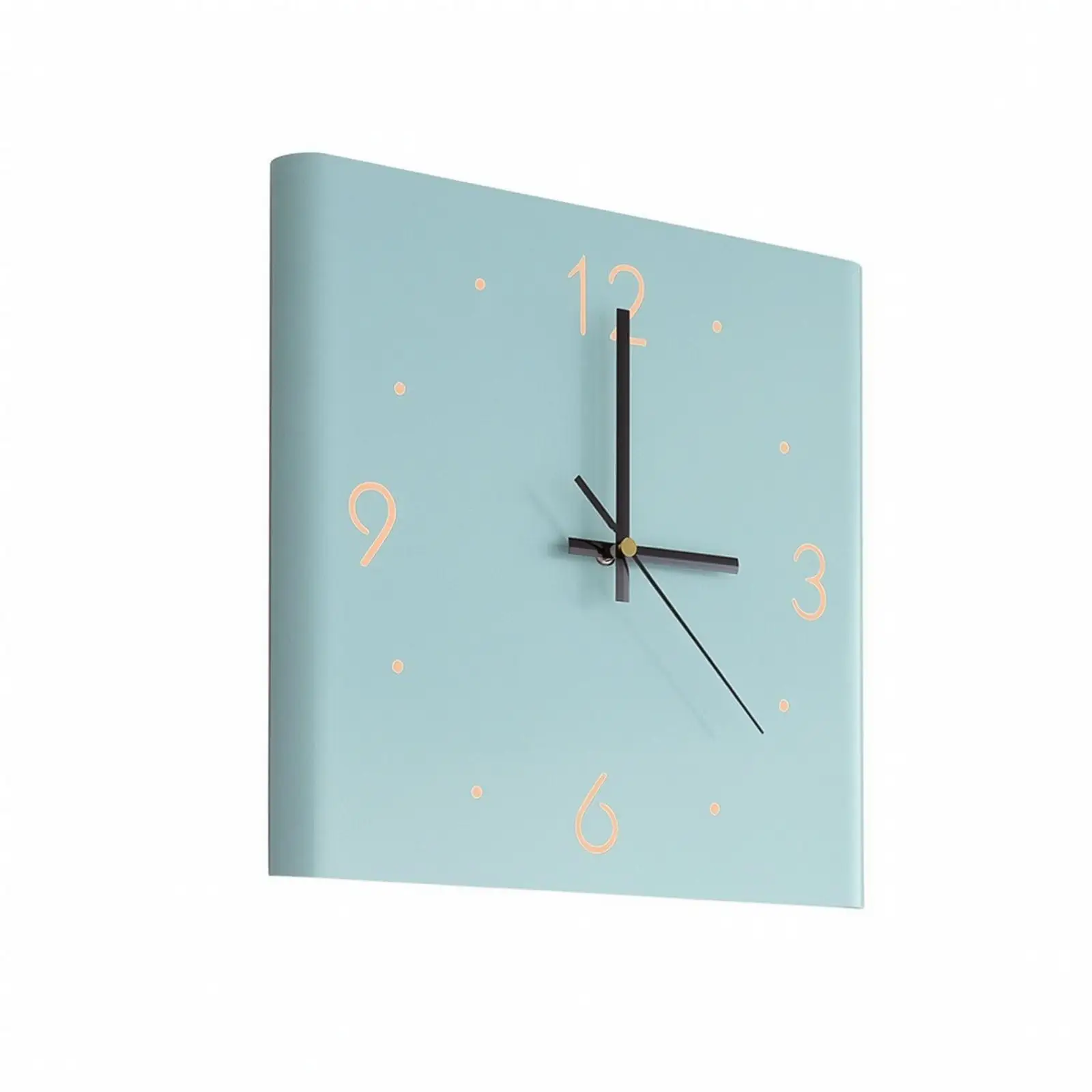 Silent Sweep Square Wall Clock | Raised Arabic Numerals, Metal Wall Clock, for Living Room