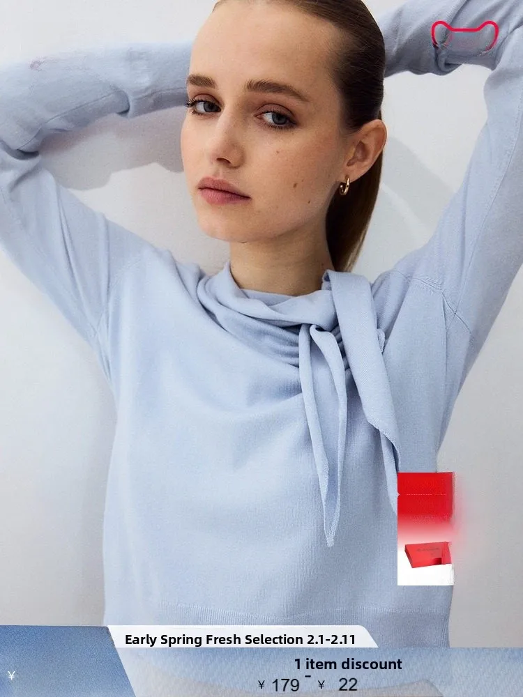 

Новый женский свитер H&M весна: повседневный, облегающий, однотонный, с V-образным вырезом, вязаный топ из комфортного нейлона и вискозы