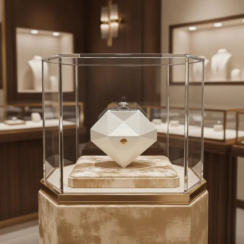 Creative Heart Shaped Diamond Ring Box Automatic Up Portable Jewelry Storage Display Case Jewelry Box For Girl Wedding