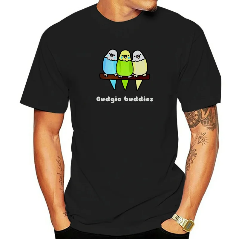 Printed Designs Budgie Buddies T-Shirt Cotton Letters Round Neck Awesome Men And Women Tshirts 2020 Oversize S-5xl