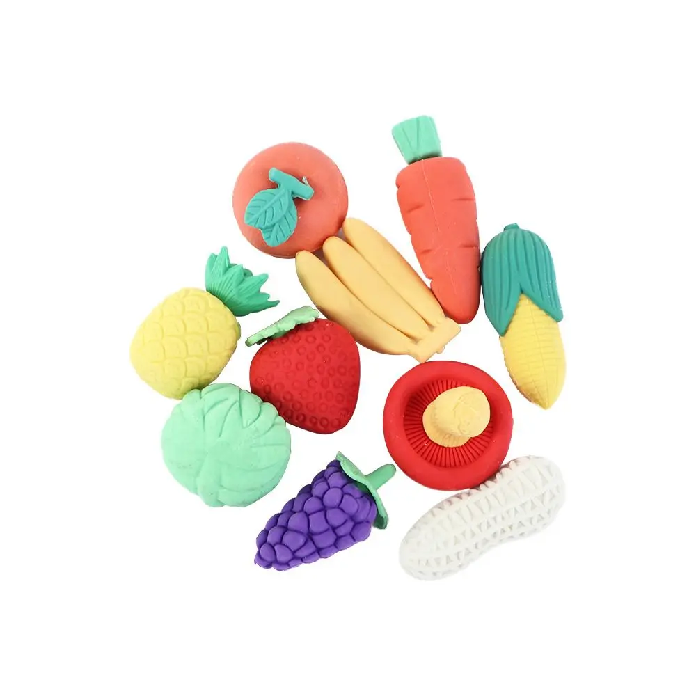 Prizes School Supplies Non-Toxic Novelty Erasers Removable Assembly Pencil Erasers Puzzle Erasers Mini Fruits Vegetables