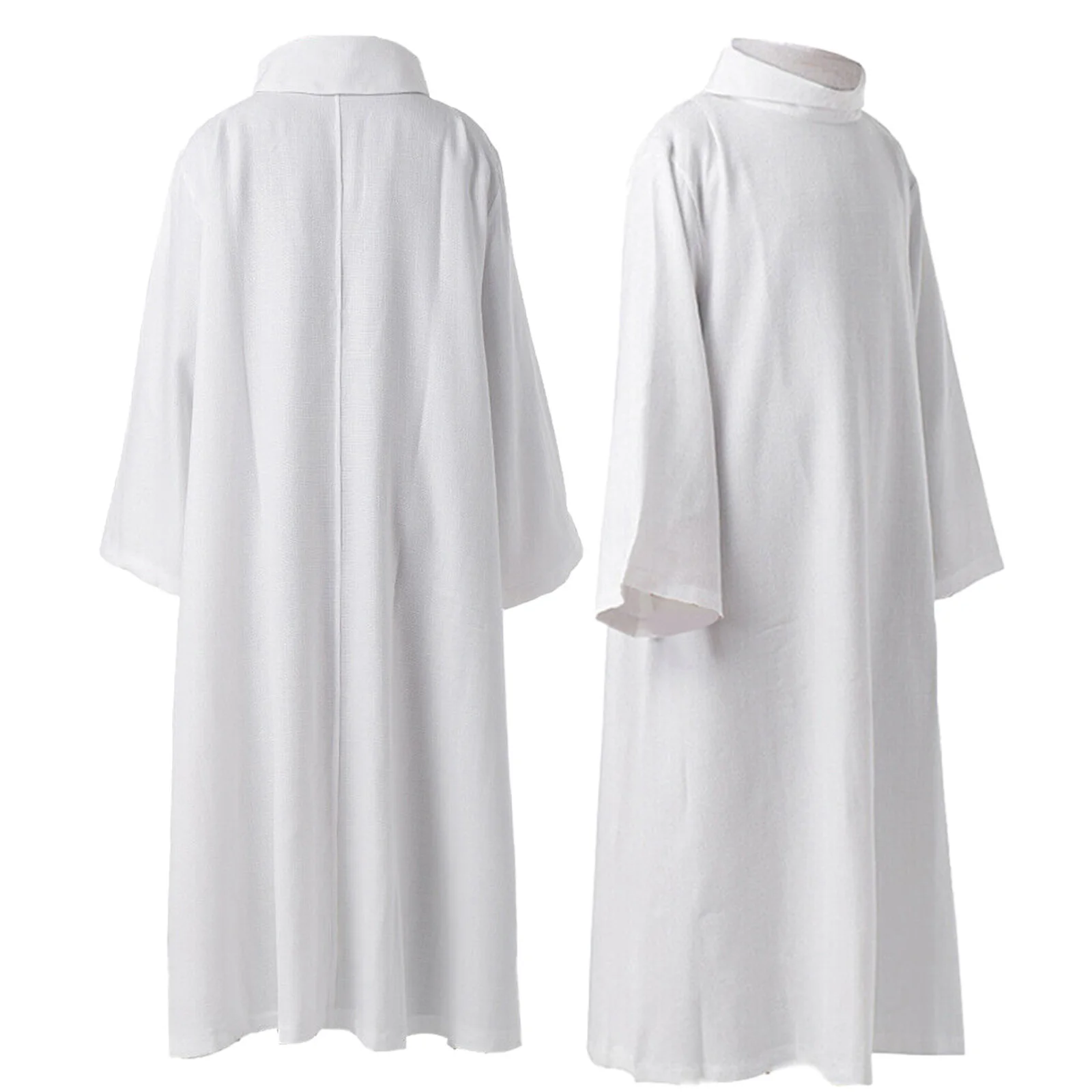 White Priest Robe Medieval Cospaly Costumes Costume Outfits Fantasia Halloween Carnival Party Fantasy Suit