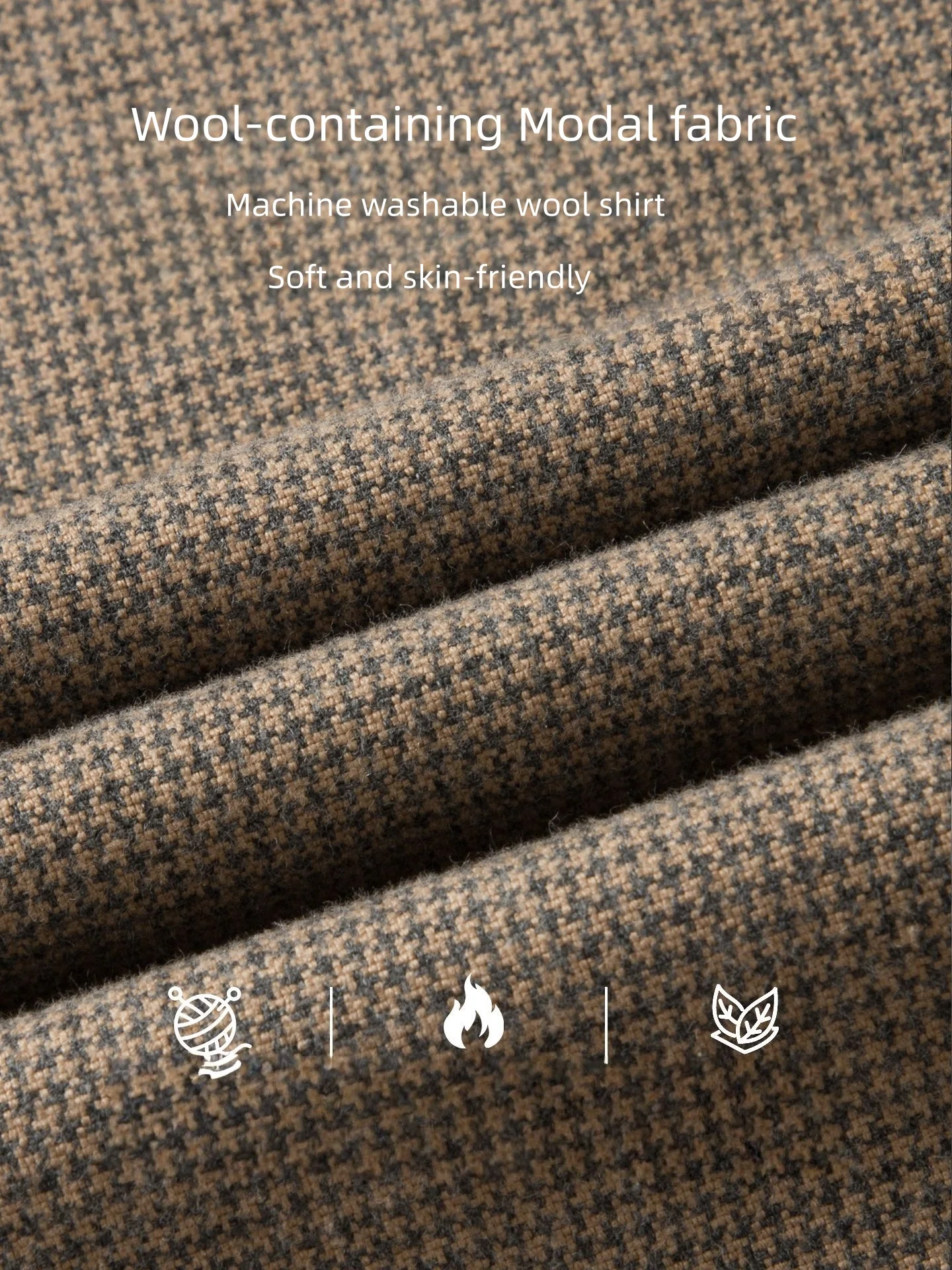 

Men's Plaid Wool Shirt Business Casual Versatile Warm Thick Brushed Collar Long-Sleeved Shirt for All Seasons