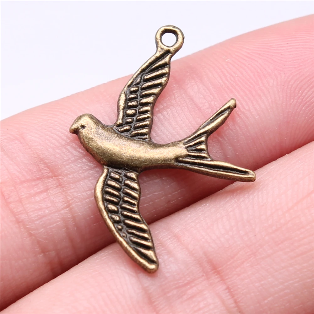 WYSIWYG 10pcs 29x21mm Swallow Bird Pendants Swallow Bird Charms Swallow Pendants Charm For Jewelry Making