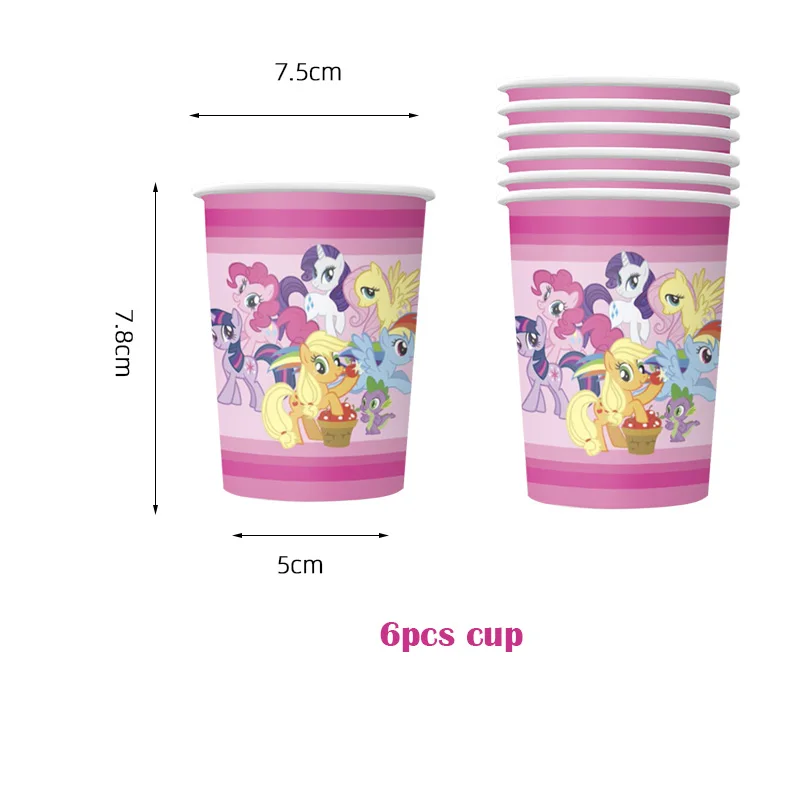 KAYOU My Little Pony Folienballon Partydekoration 1 Set Zahlen-Geburtstagsballons Hintergrund für Mädchen Babyparty-Zubehör – Detail 7