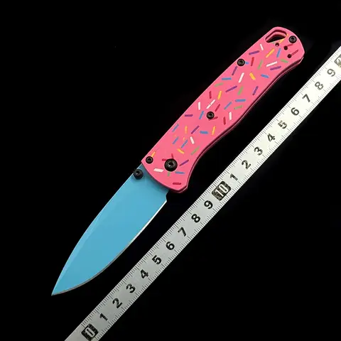 BM535 Bugout Donut Pink Aluminum Bearing folding knife