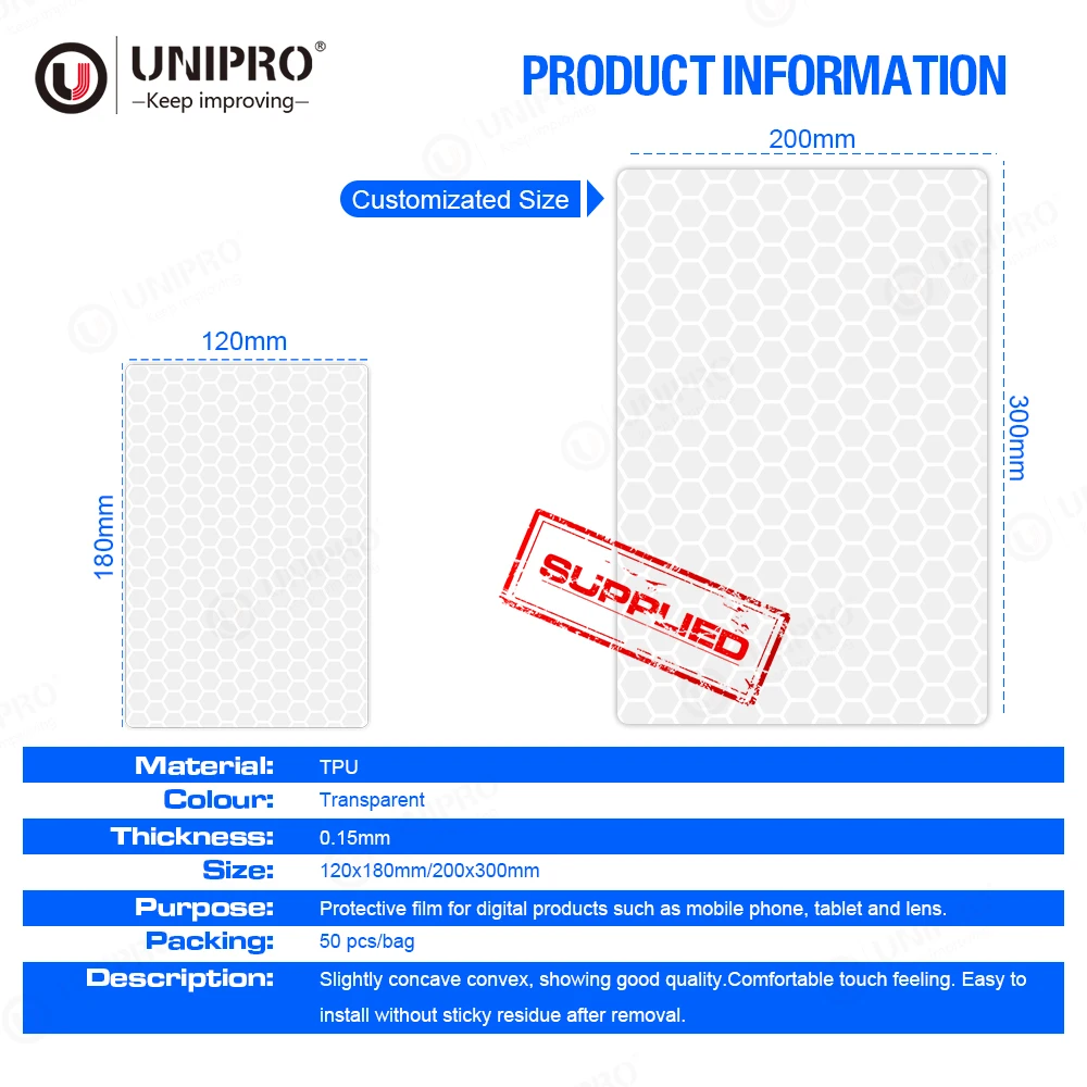 Imagem -05 - Gravado Transparente Película Protetora Traseira Protetor de Tela para Smartphone Folha de Hidrogel Máquina de Corte 50 Pcs uv 3d