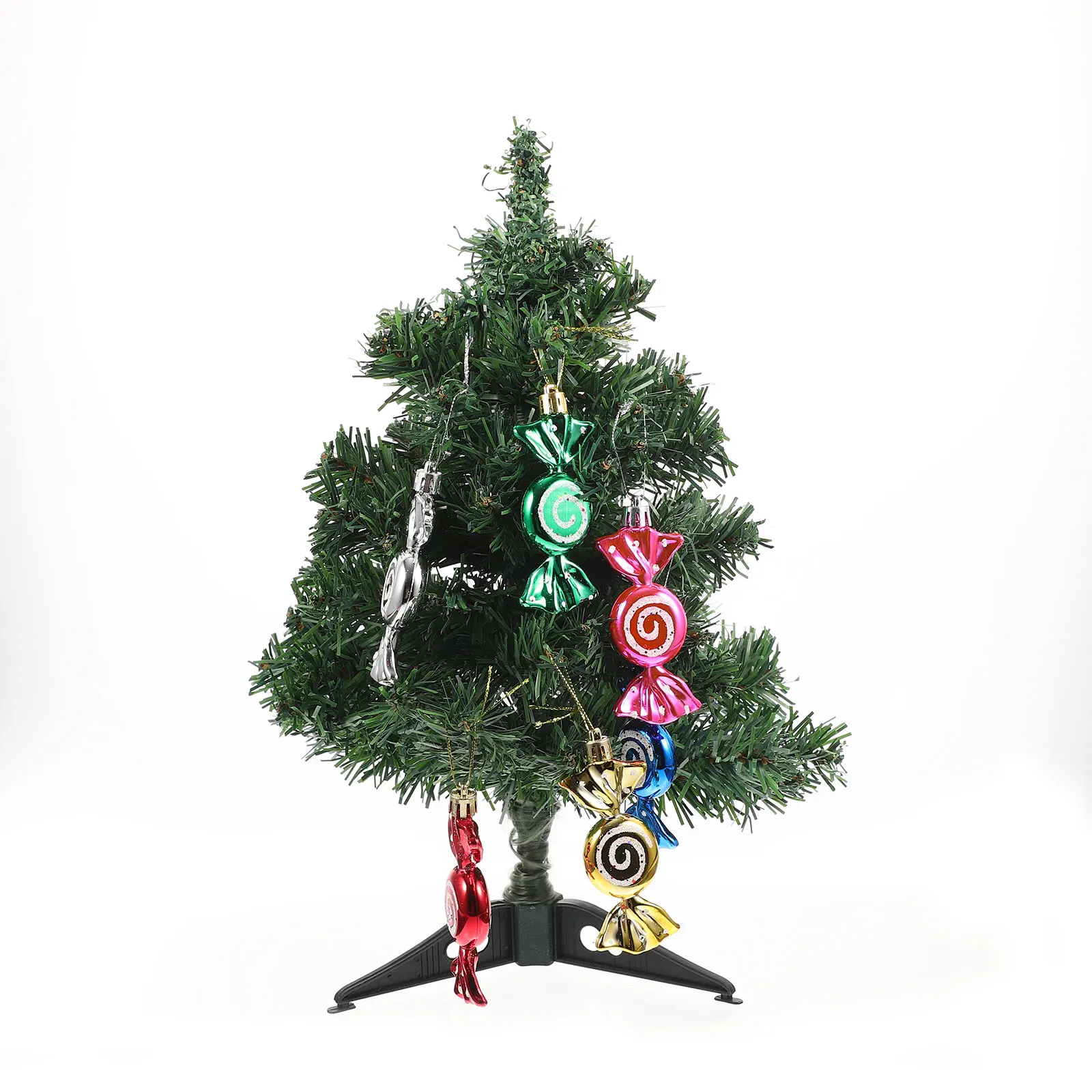 

6Pcs Xmas Tree Hanging Decor Plastic Candy Pendant Lovely Christmas Candy Decoration Holiday Party Ornament Tabletop Ornament