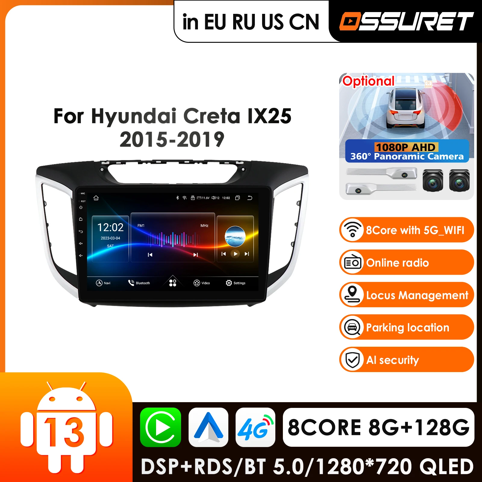 

10.1 Inch 7862 Car Intelligent Screen Android Car Radio for Hyundai Creta Ix25 2015 - 2019 Navigation GPS Carplay AutoRadio 4G