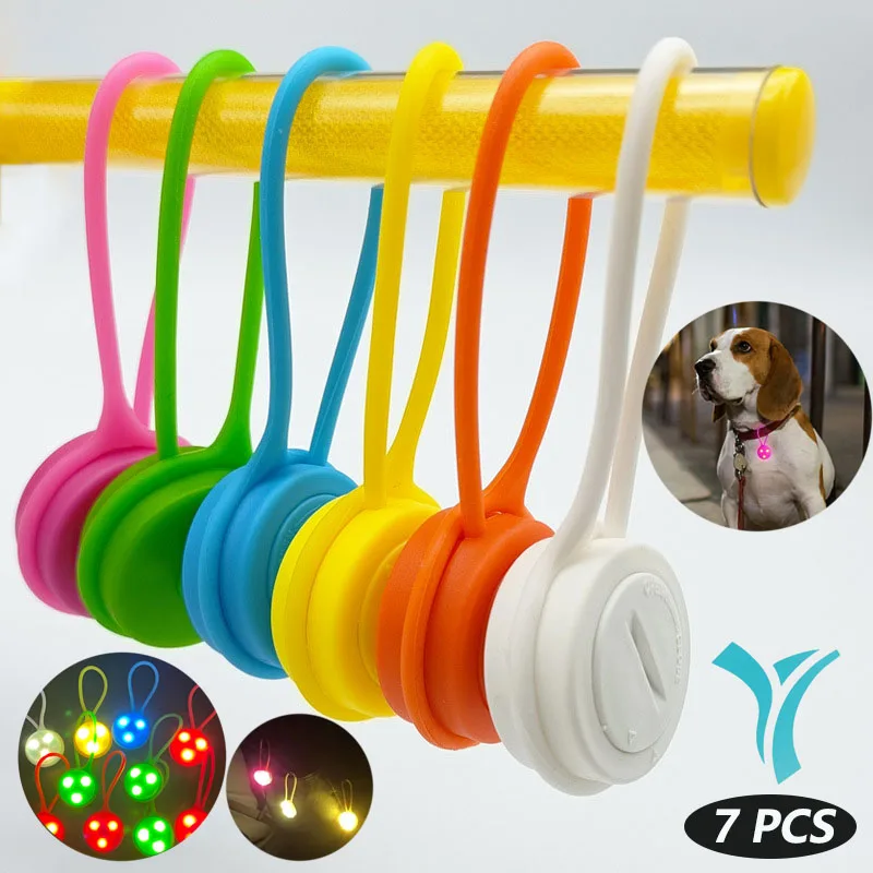7pcs Silicone Backpack Mini Bicycle Light For Night Riding Easily Bicycle Warning Light Rear LED Taillight For Cycling Safety