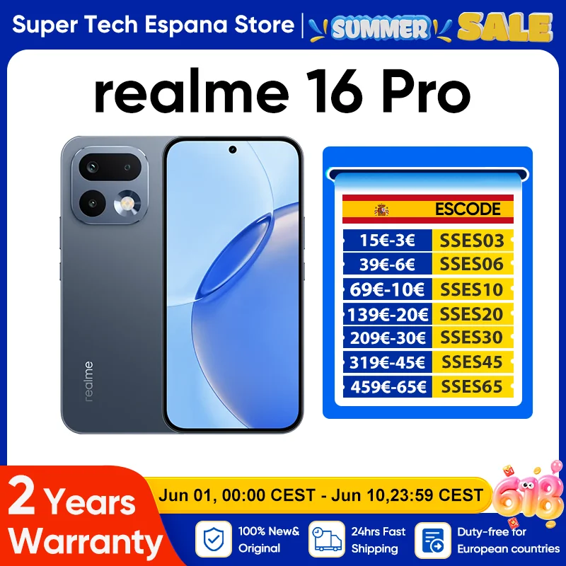 realme 16 Pro 5G Smartphone EU Version 6.78» 144Hz AMOLED Display MediaTek Dime…