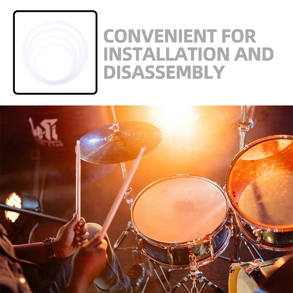 

2 Sets Drum Practice Mute Ring Kit Accessories Stop Coil Durable PC Film Easy Install Reduce Noise Beginner Friendly