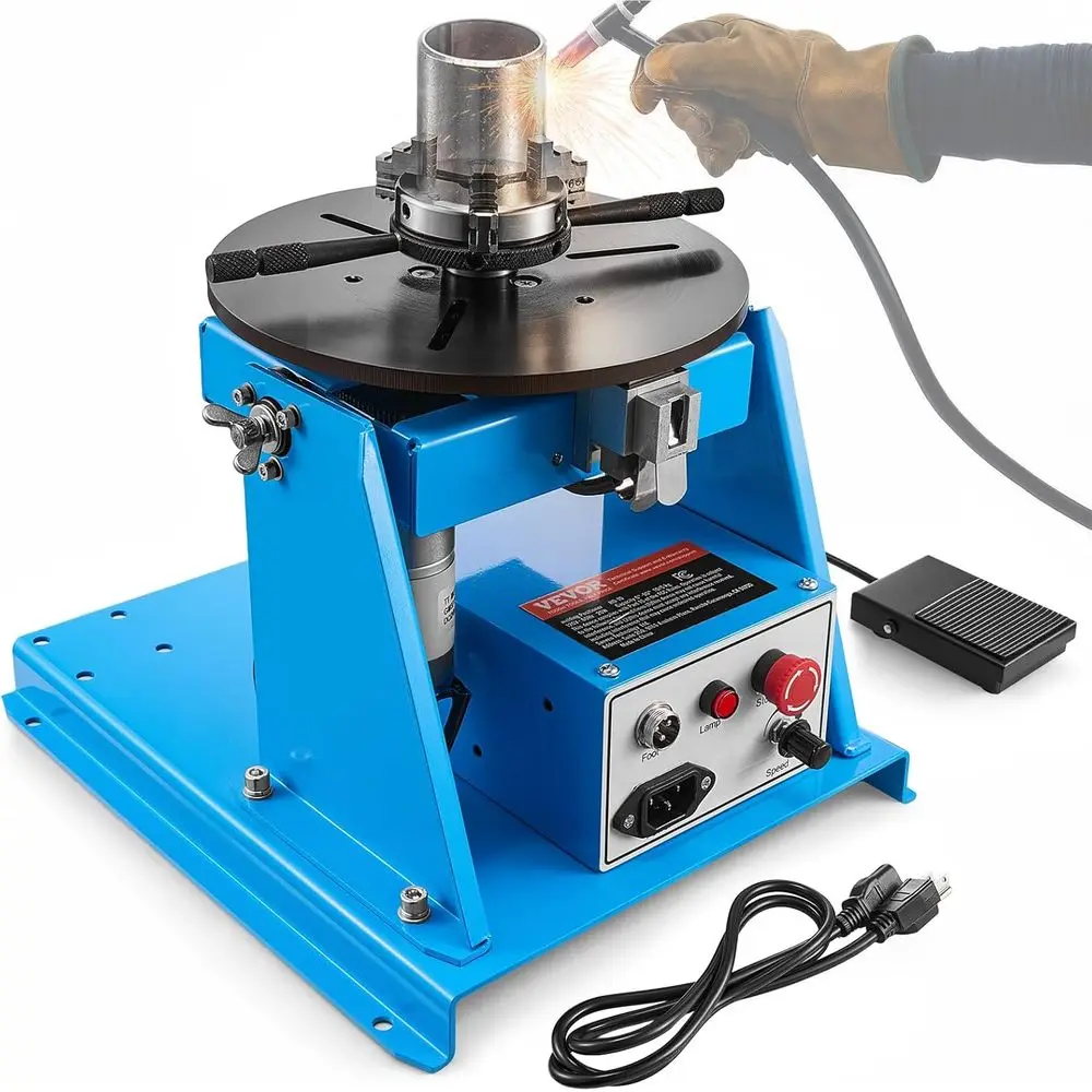 

Rotary Welding Positioner 10KG, 1-12 RPM 20W, Adjustable 0-90° Turntable with 8.1 Inch 3-Jaw Chuck, Compact Welder hine or Preci