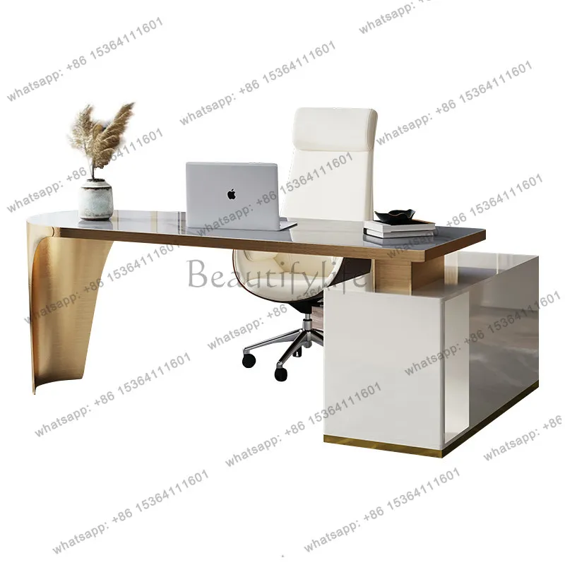 Light luxury modern slate corner desk simple boss desk writing desk