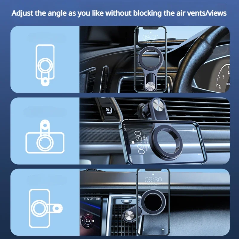 Oatsbasf Auto magnetischer Telefonhalter Lüftungsschlitze 360° °   Drehbarer Telefonständer GPS-Halterung für iPhone 17 16 15 Samsung Xiaomi Universal