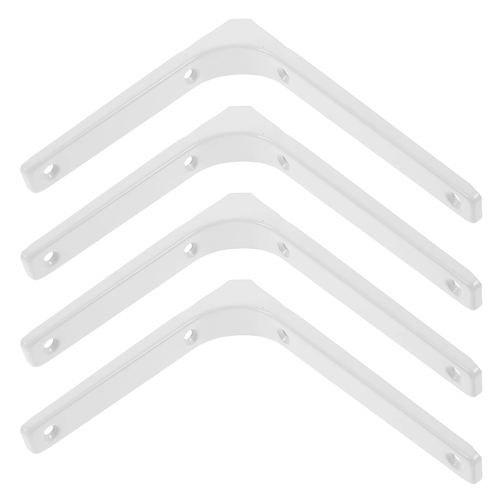 4 Pcs White 6 Inch L Shape Wall Shelf Support Bracket Heavy Duty Stainless Steel Fixing Braces Storage Rack Holder Hardware