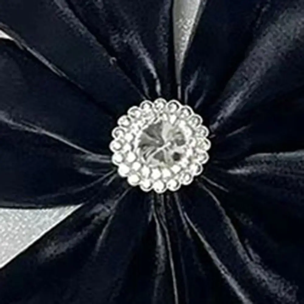 Jewelry Accessories 12CM Collar Flower Rhinestone DIY Sew Flower Brooch Pins Satin Flower Handmade Lapel Pins