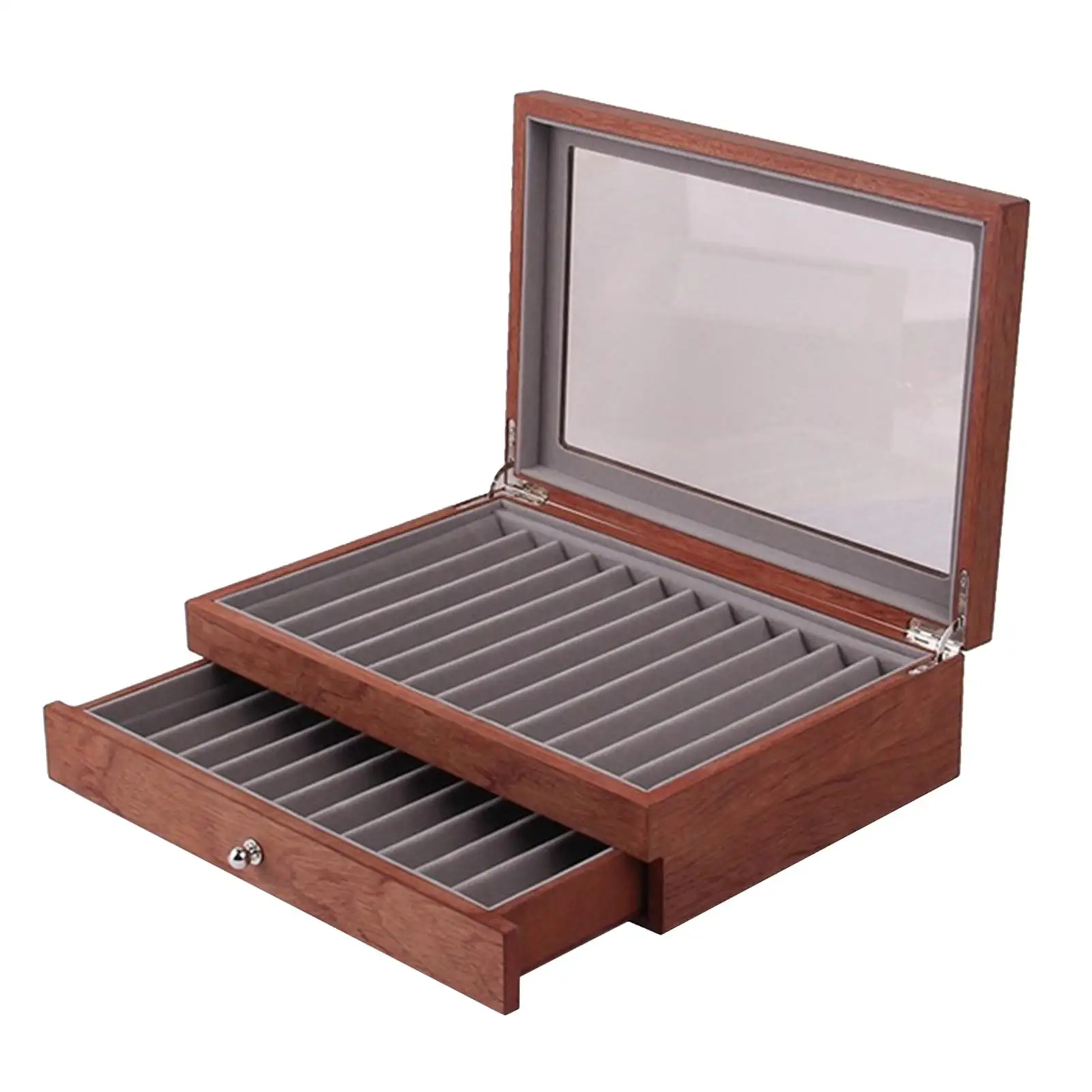 2 Layer Wood Pen Display Box 23 Slot Pen Storage Organizer Box Luxury Pen