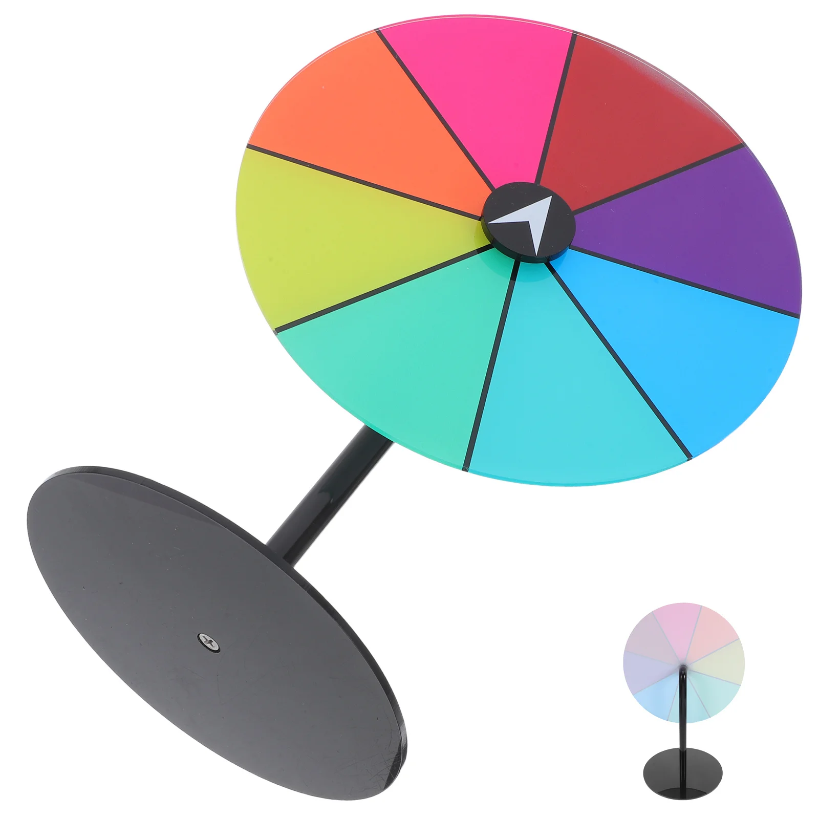 

Acrylic Prize Wheel Heavy Duty Base Detachable Design Dry Erase Surface Colorful Tabletop Spinning Wheel for Party Games Trade